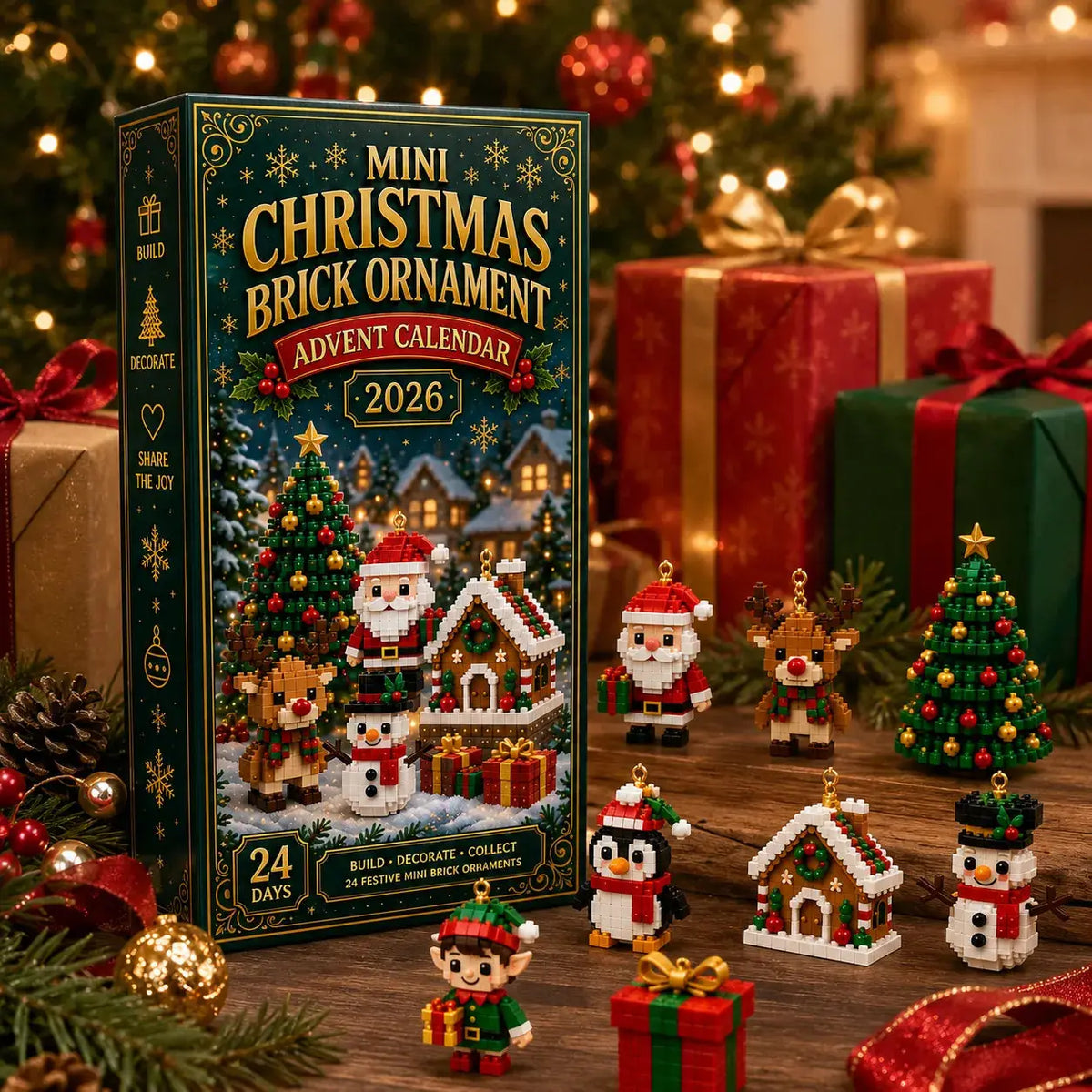 24-Day Christmas Ornament Advent Calendar | 6 DIY Bricks & 18 3D Figures to Hang & Keep 🎁