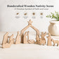 Wooden Christmas Nativity Scene Figurines with Manger
