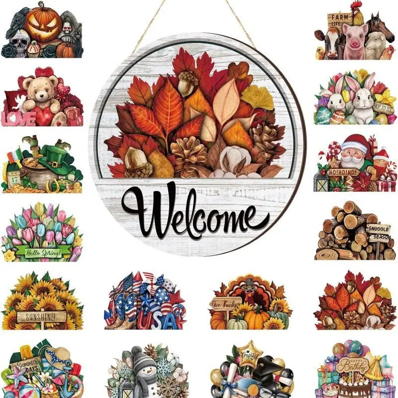 Interchangeable Welcome Sign for Front Door