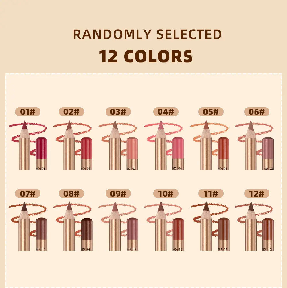 12 Pcs Matte Lip Liner Set, Blendable Lip Pencil 💋