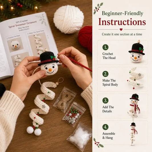 ☃️Crochet Snowman Spiral Ornament DIY Kit
