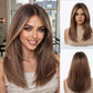 Mid-length with Highlights Glueless Synthetic Wig for Women