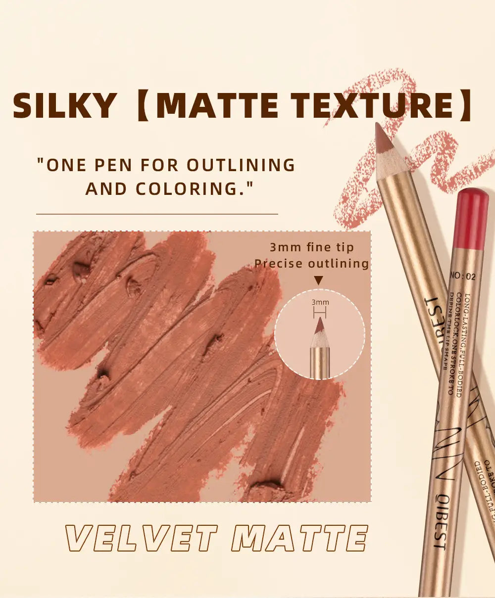 12 Pcs Matte Lip Liner Set, Blendable Lip Pencil 💋