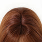 Elegant High Gloss Brown Synthetic Wig With Bangs