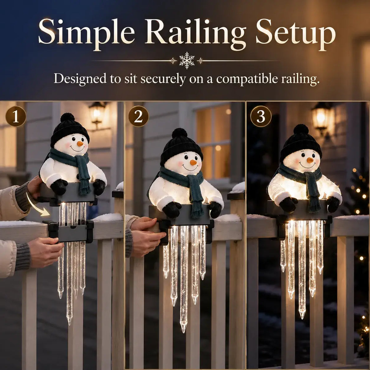 ☃️WinterGlow Snowman Icicle Light Decor