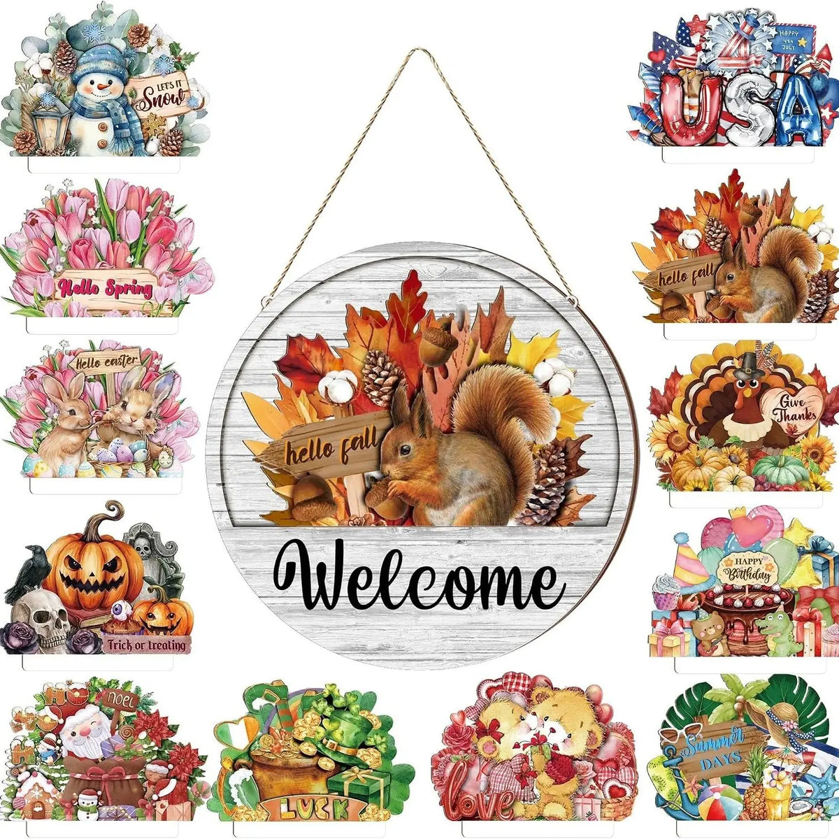 Interchangeable Welcome Sign for Front Door