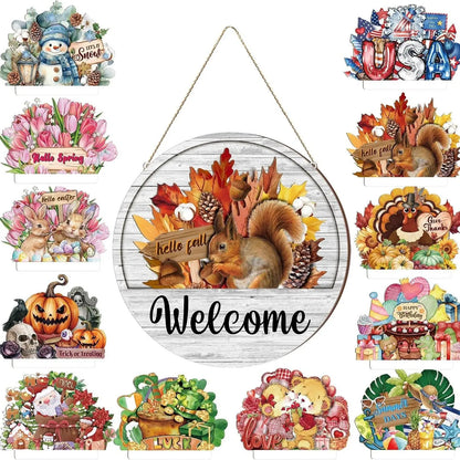 Interchangeable Welcome Sign for Front Door