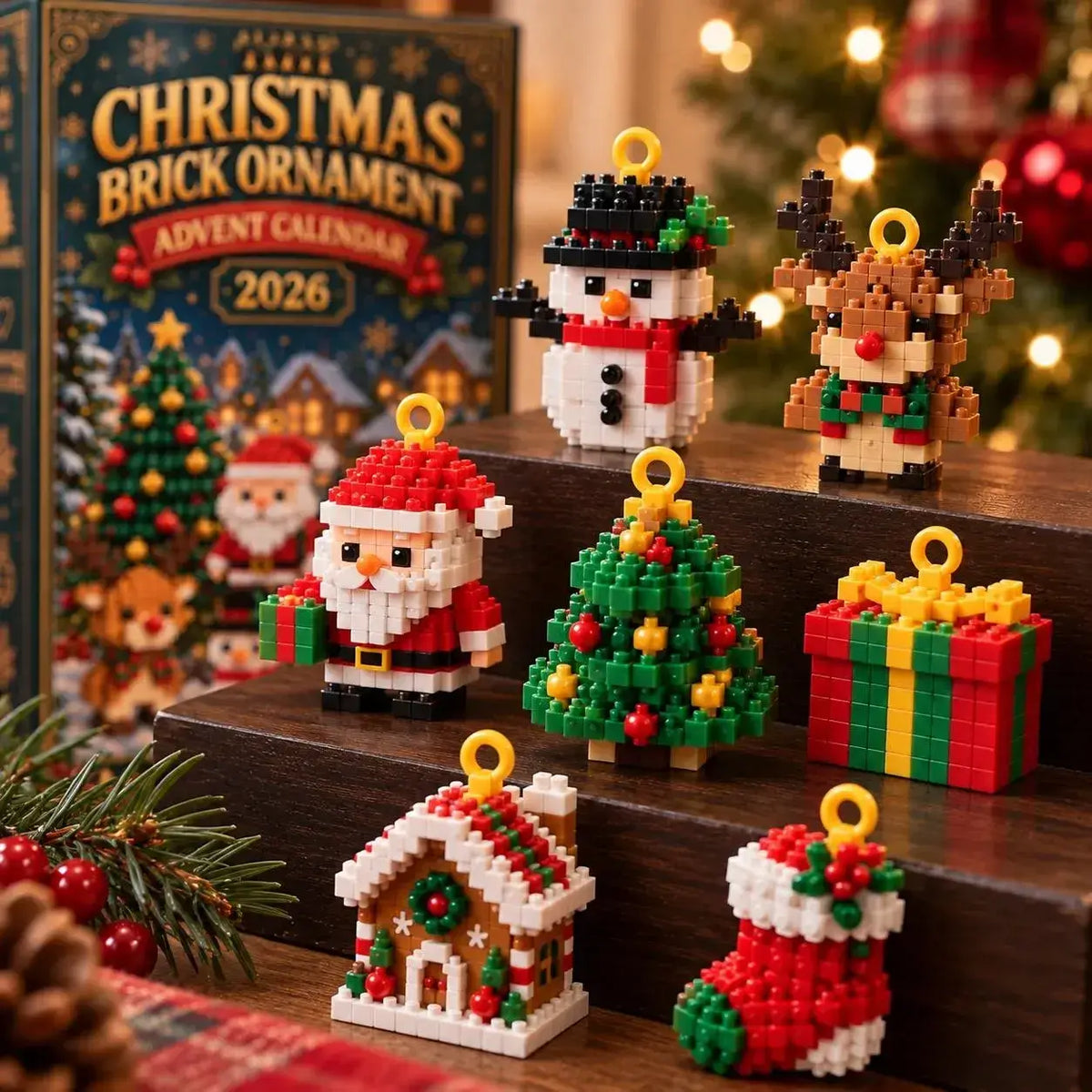 24-Day Christmas Ornament Advent Calendar | 6 DIY Bricks & 18 3D Figures to Hang & Keep 🎁