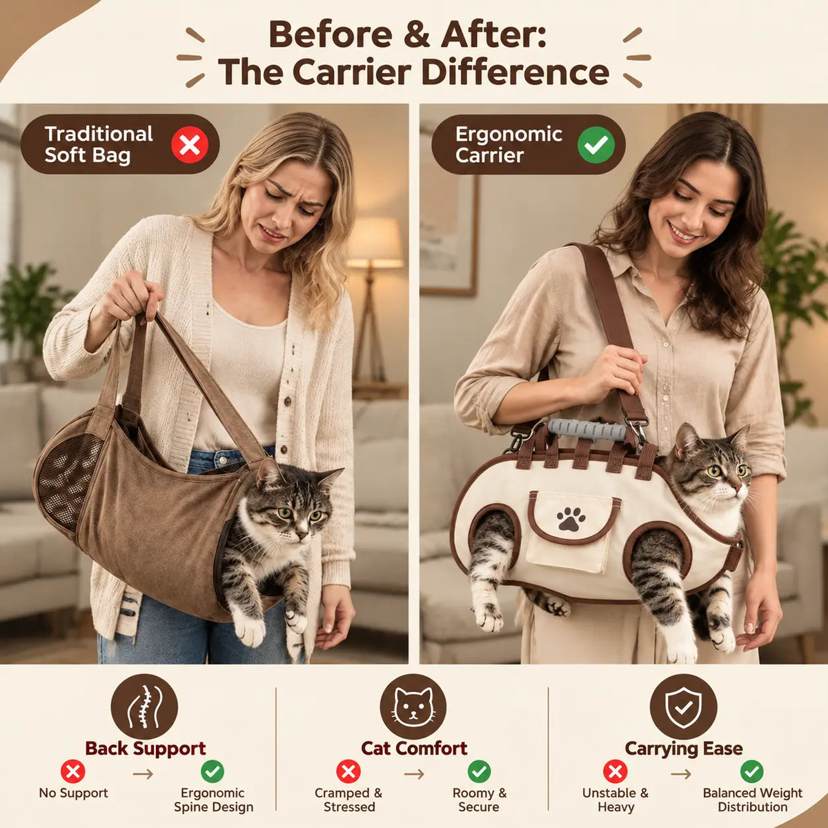 6-in-1 Portable Breathable Pet Carrier Sling & Backpack