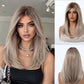 Mid-length with Highlights Glueless Synthetic Wig for Women