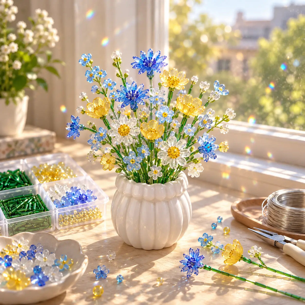 🌷DIY Beaded Wildflower Bouquet Kit – Create Your Own Floral Masterpiece
