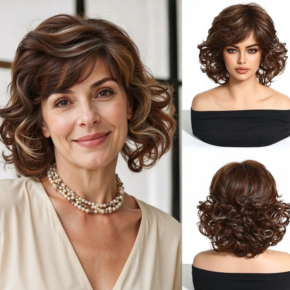 Women's Short-length High-temperature Synthetic Fiber Wig