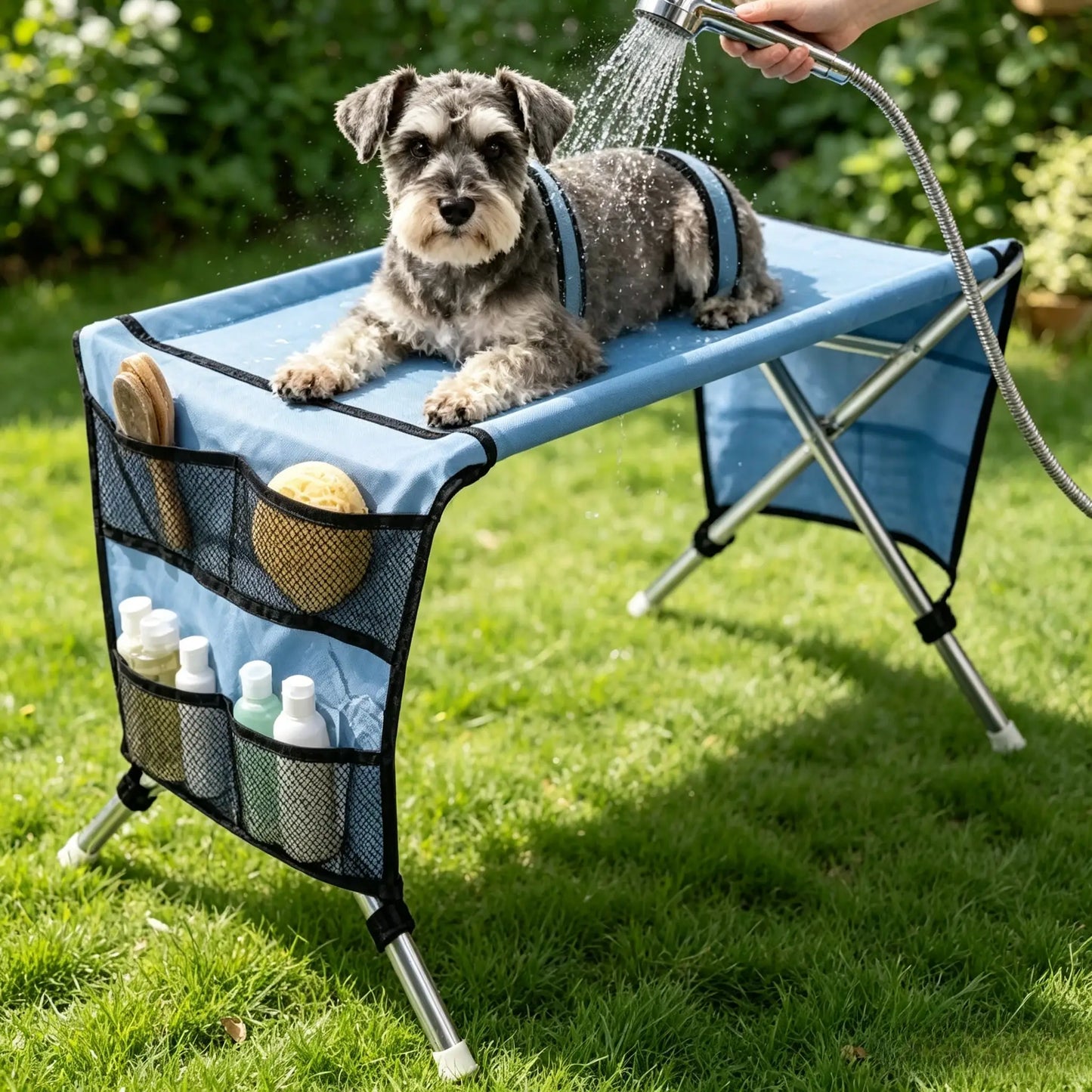 2-in-1 Foldable Pet Grooming Bed