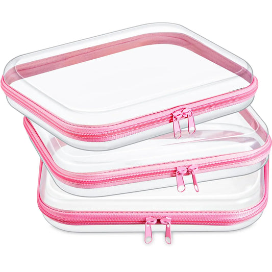 Clear Hard Plastic Zipper Case – Portable & Practical Travel Organizer 🔥