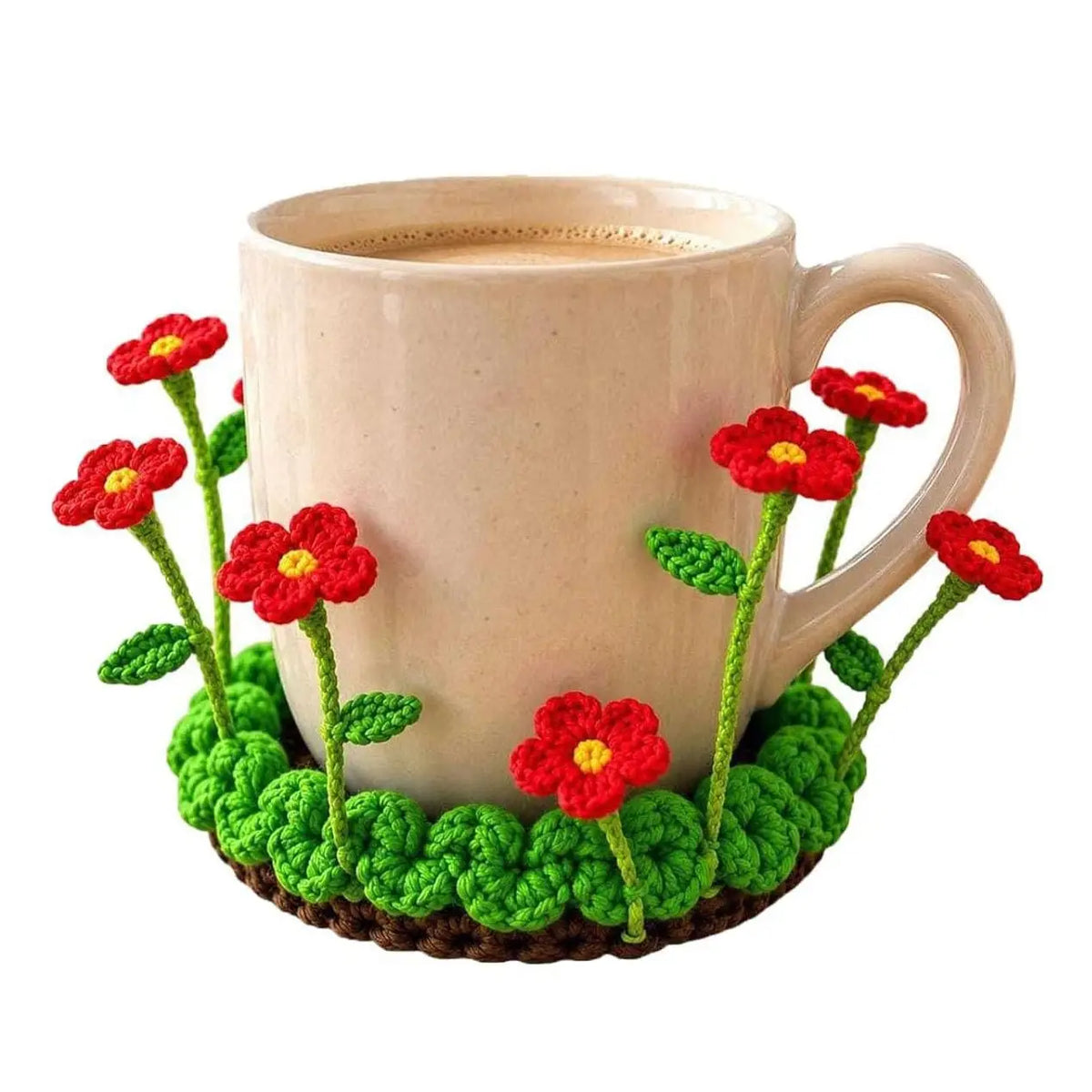 Handmade Crochet Pop Up Floral Garden Coaster