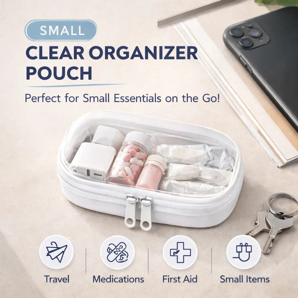 Clear Hard Plastic Zipper Case – Portable & Practical Travel Organizer 🔥