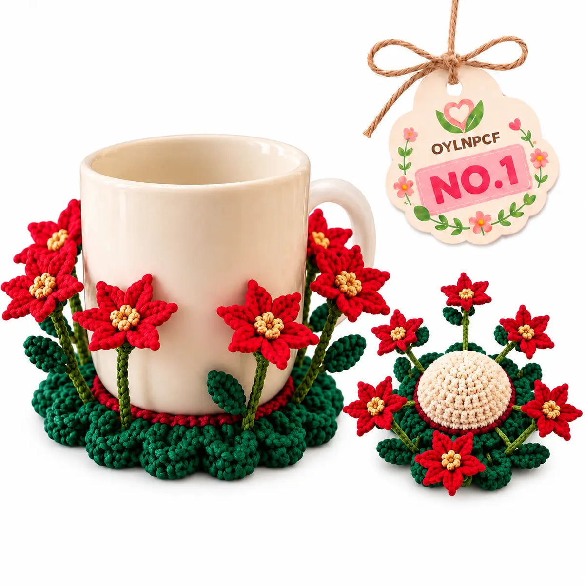 Handmade Crochet Pop Up Floral Garden Coaster
