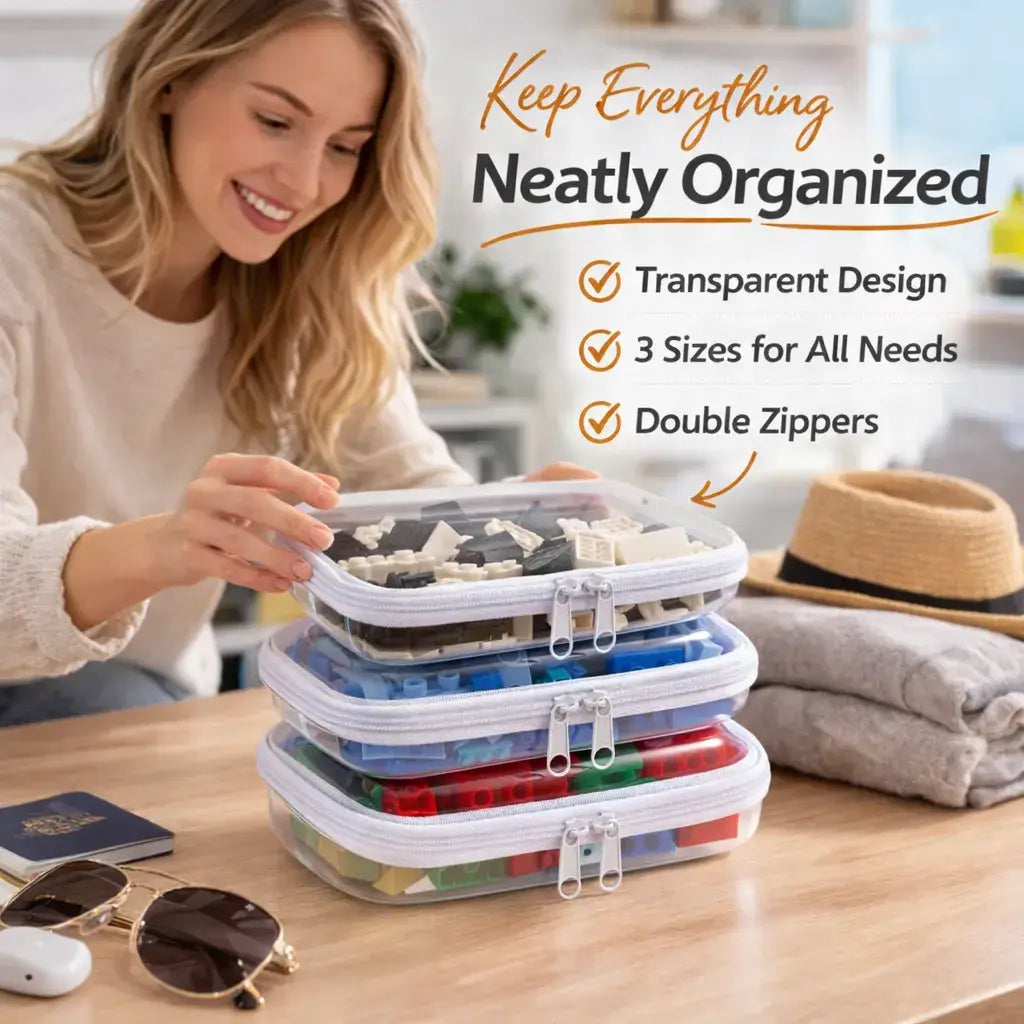 Clear Hard Plastic Zipper Case – Portable & Practical Travel Organizer 🔥