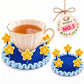 Handmade Crochet Pop Up Floral Garden Coaster