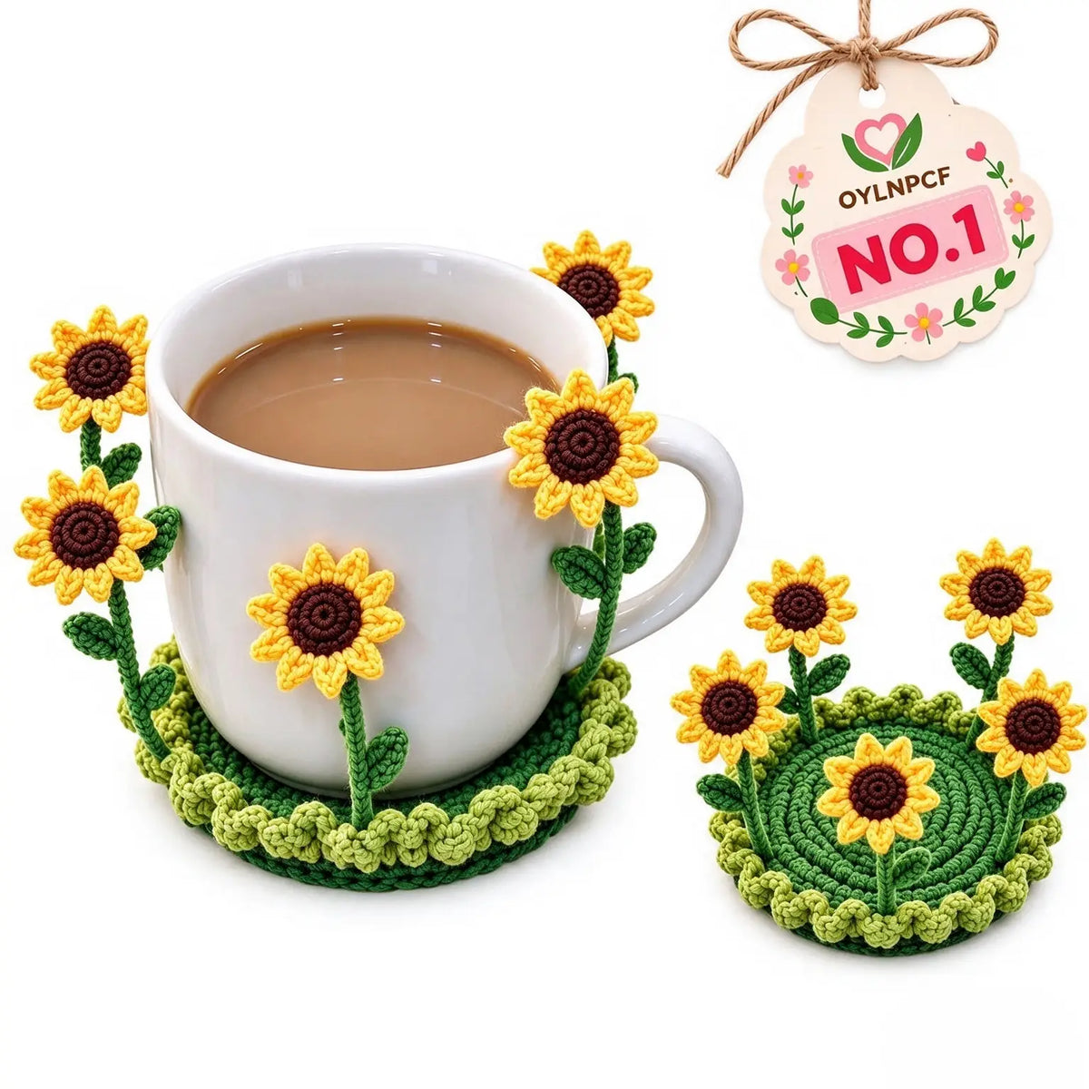 Handmade Crochet Pop Up Floral Garden Coaster