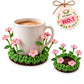 Handmade Crochet Pop Up Floral Garden Coaster