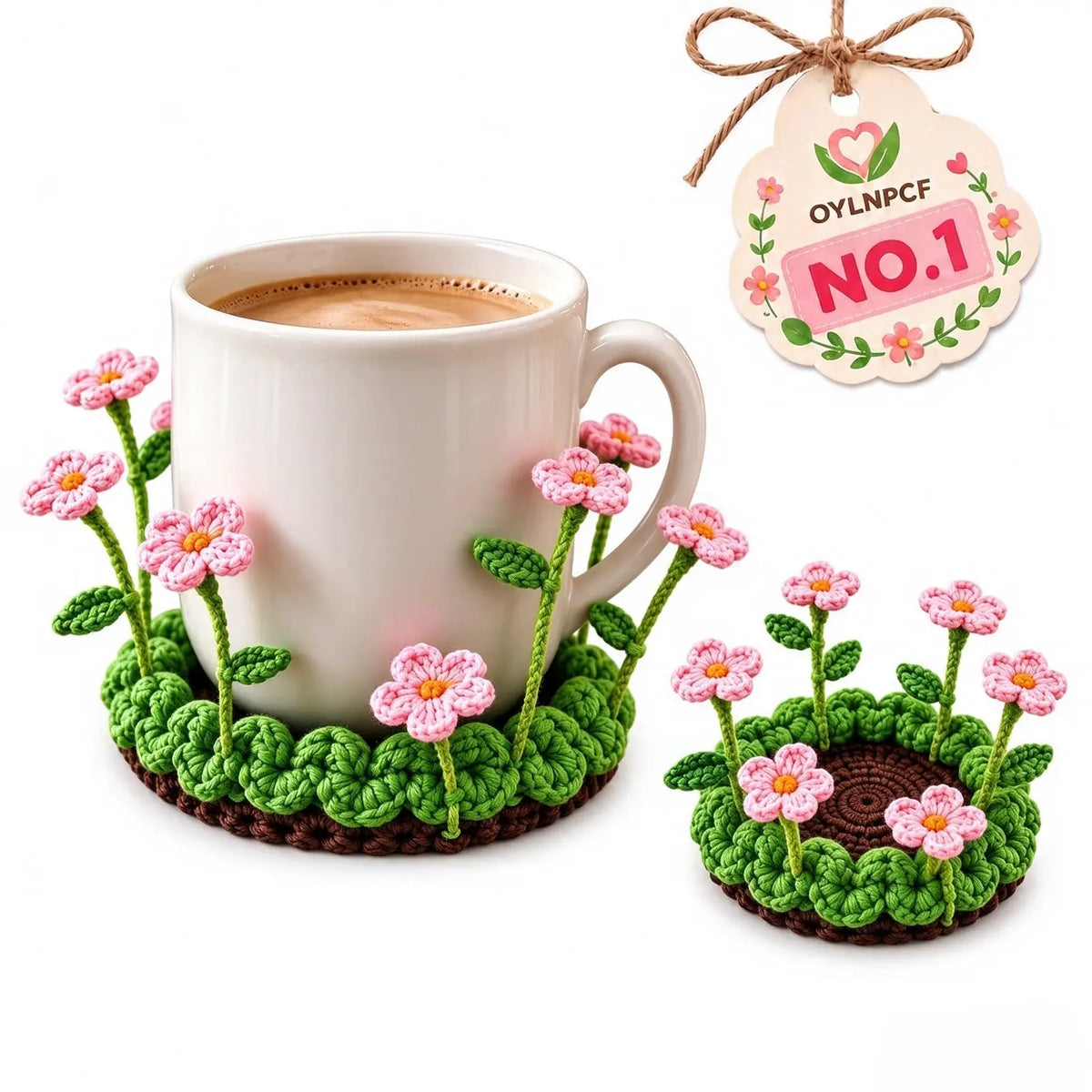 Handmade Crochet Pop Up Floral Garden Coaster