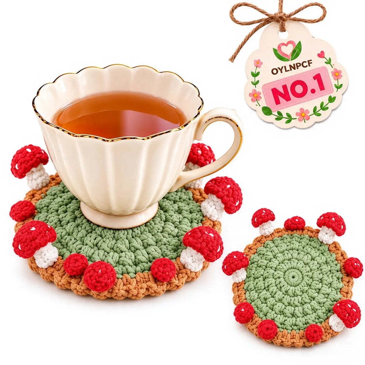 Handmade Crochet Pop Up Floral Garden Coaster