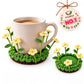 Handmade Crochet Pop Up Floral Garden Coaster