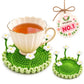Handmade Crochet Pop Up Floral Garden Coaster