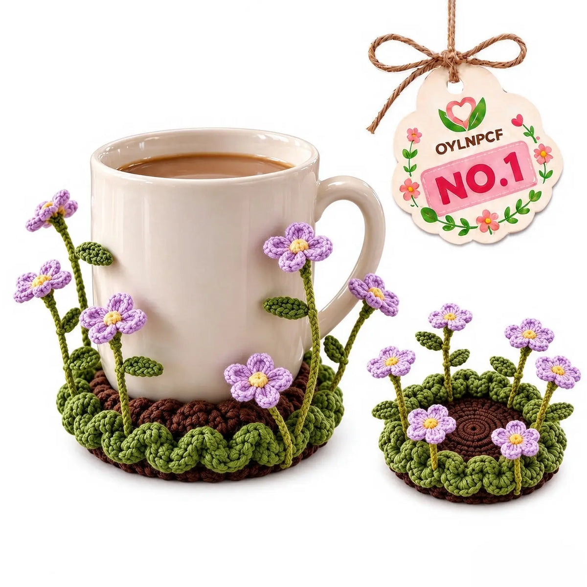 Handmade Crochet Pop Up Floral Garden Coaster