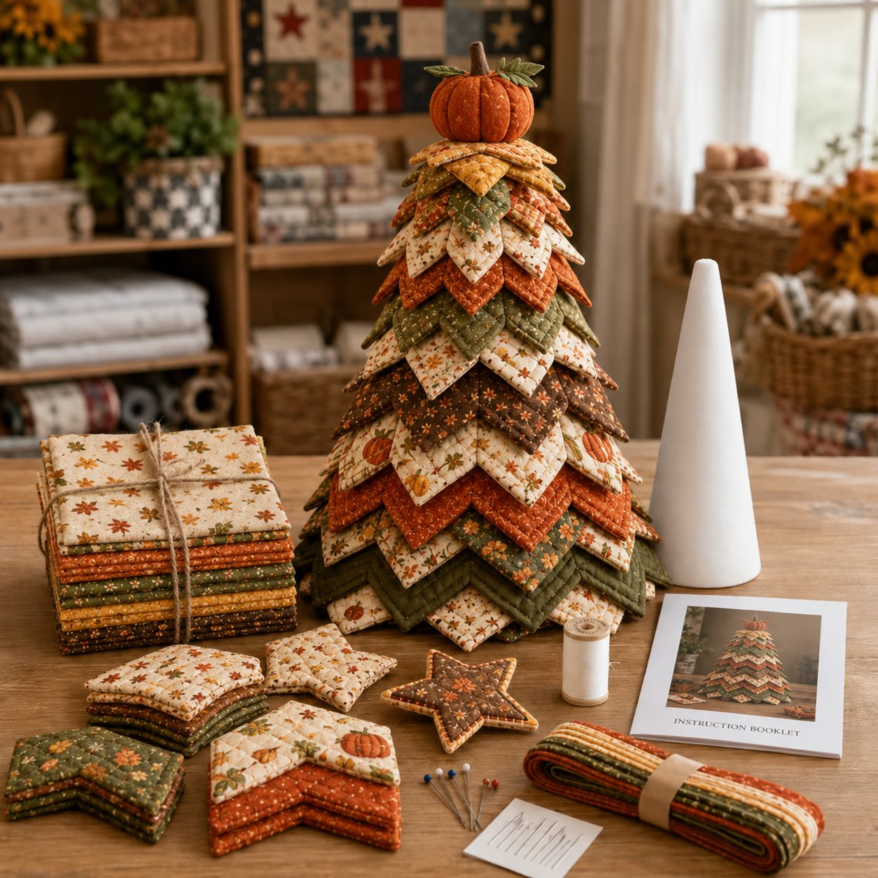 DIY Quilted Fabric Kit -Layered Holiday Décor for Quilting Lovers