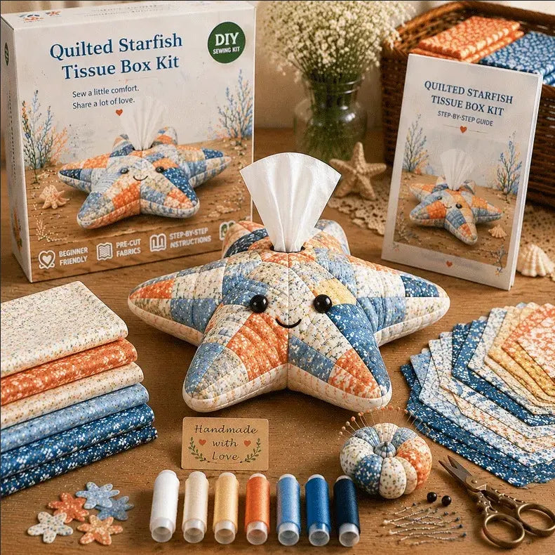 Animal-Themed Patchwork Tissue Box Cover DIY Sewing Kit