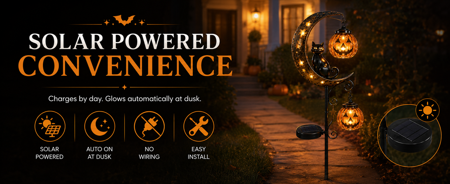 Pumpkin Moon Garden Stake Light