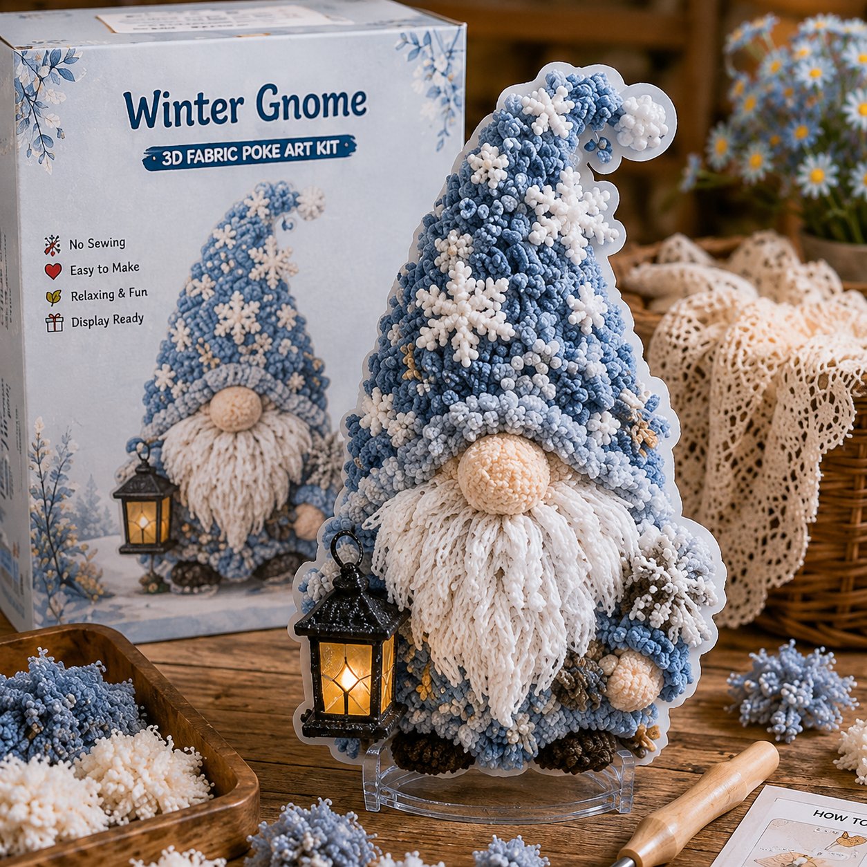 Gnome 3D Fabric Poke Art Kit