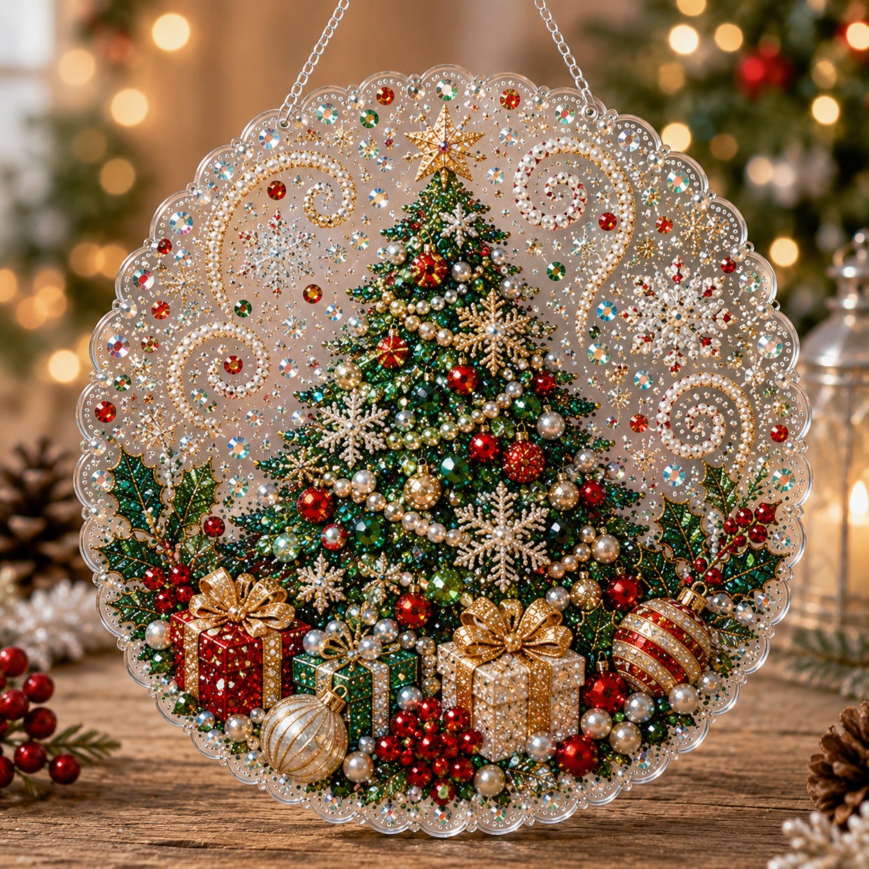 Christmas Pearl Diamond Art Suncatcher Kit