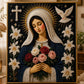 Divine Pearl Bead Virgin Mary Icon – DIY Faith Art Gift
