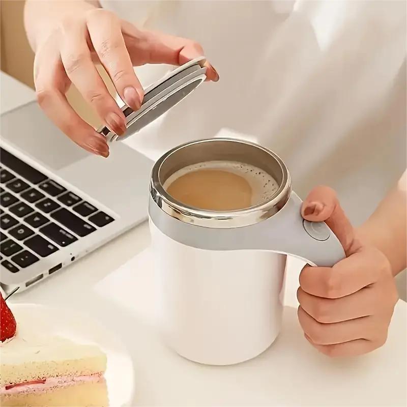 380ml Electric Coffee Mug with Lazy Rotating Magnet Design