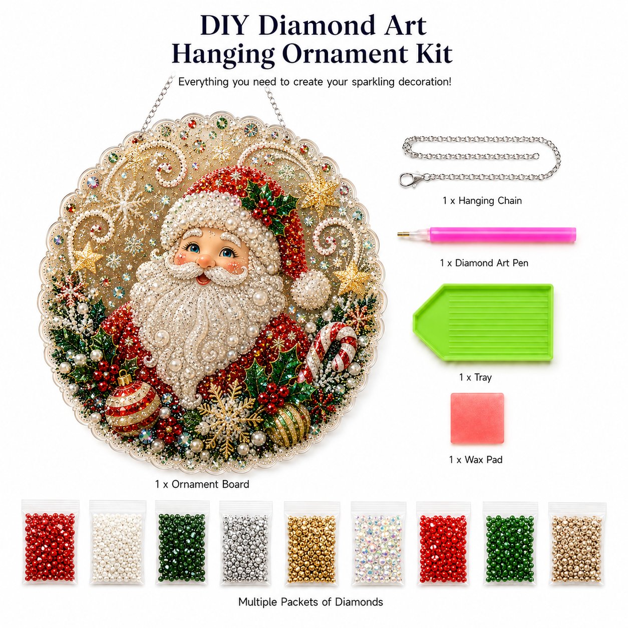 Christmas Pearl Diamond Art Suncatcher Kit