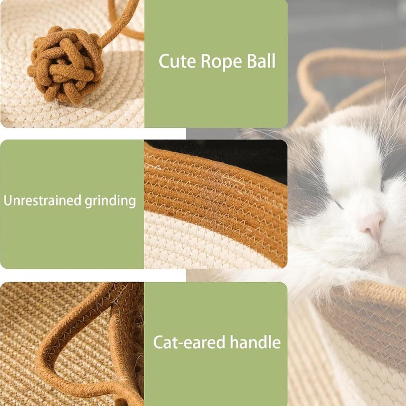 3-in-1 Cat Sleep Scratch Play Basket