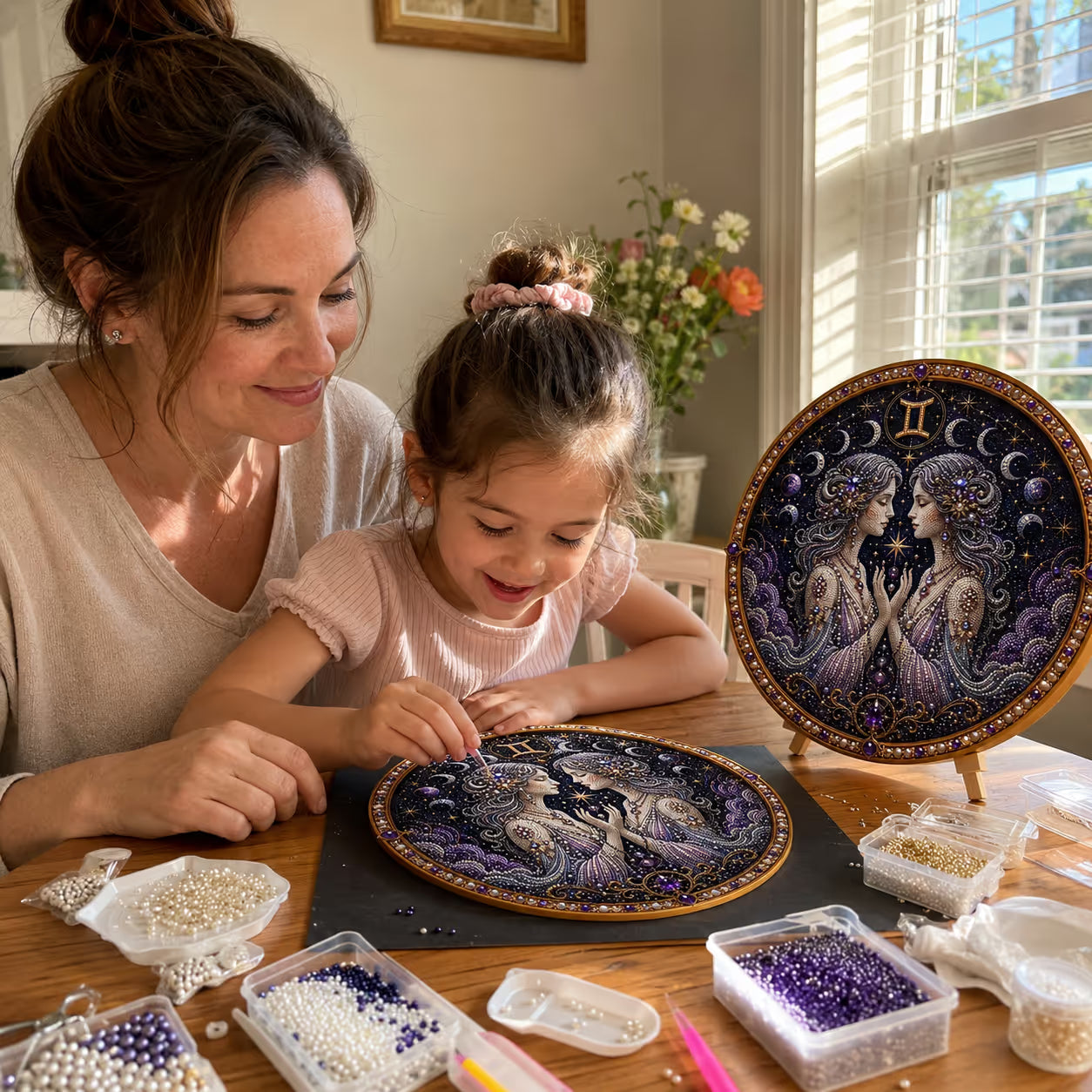 ✨ Premium 3D Pearl 12 Zodiac Signs Art Kit