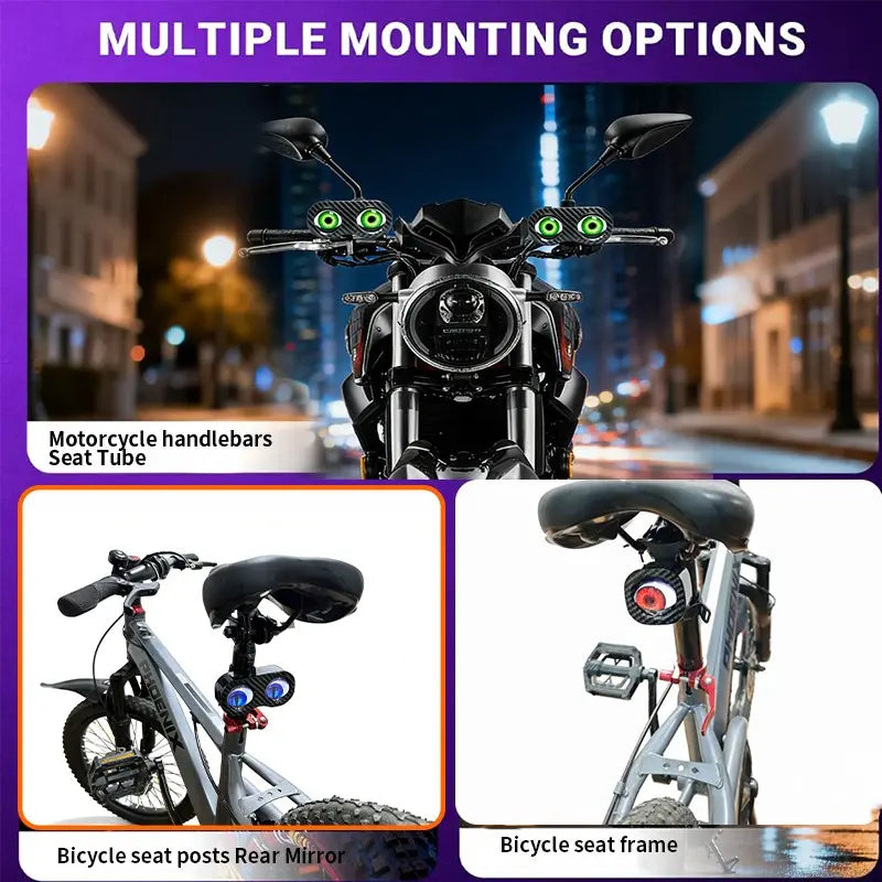 LED Dynamic Devil Eyes Light for Motorcycle/Bicycle