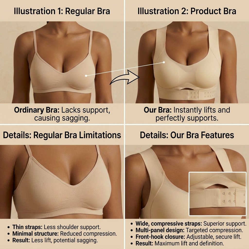 Women's Posture Wireless Bra-Breathable Non-Removable Molded Cups