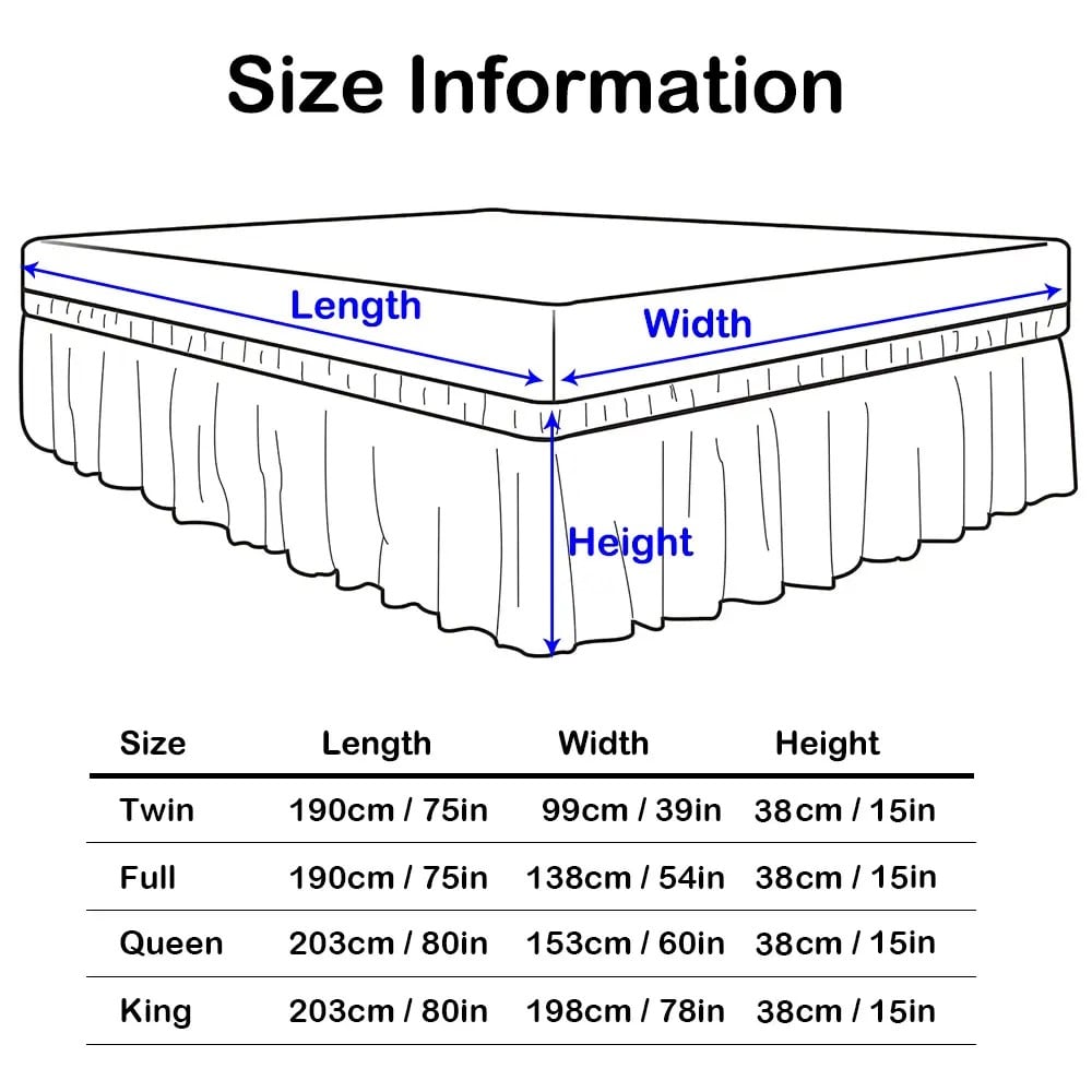 Ruffled Elastic Bed Skirt – Tidy, Clean & Sophisticated