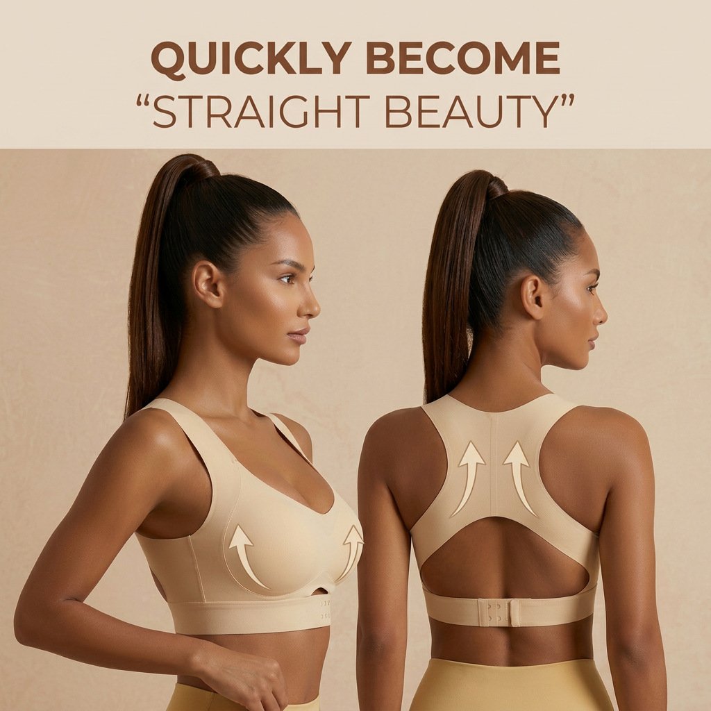 Women's Posture Wireless Bra-Breathable Non-Removable Molded Cups