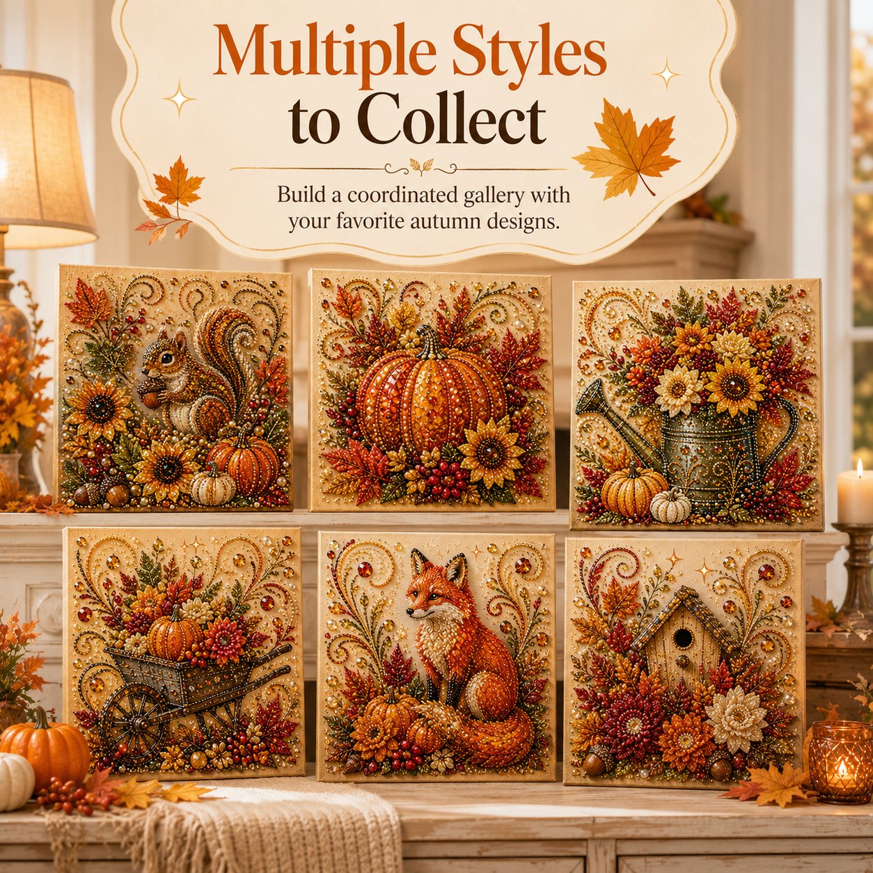Autumn Pearl Painting Kit – DIY Sparkling Fall Artwork Craft Set