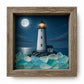 Coastal Lighthouse Sea Glass Shadow Box Night Light