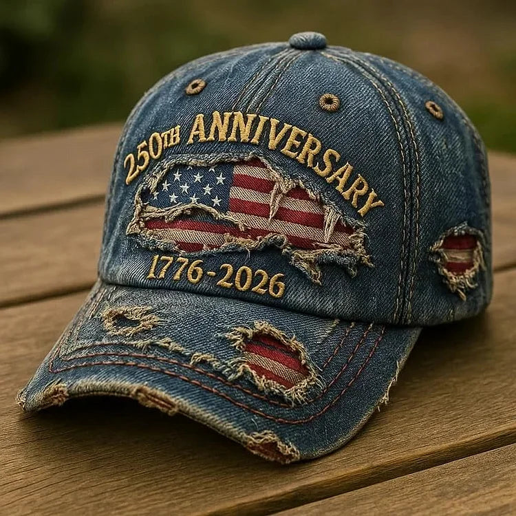 250 Anniversary USA 1776-2026 Flag Vintage Washed Hat
