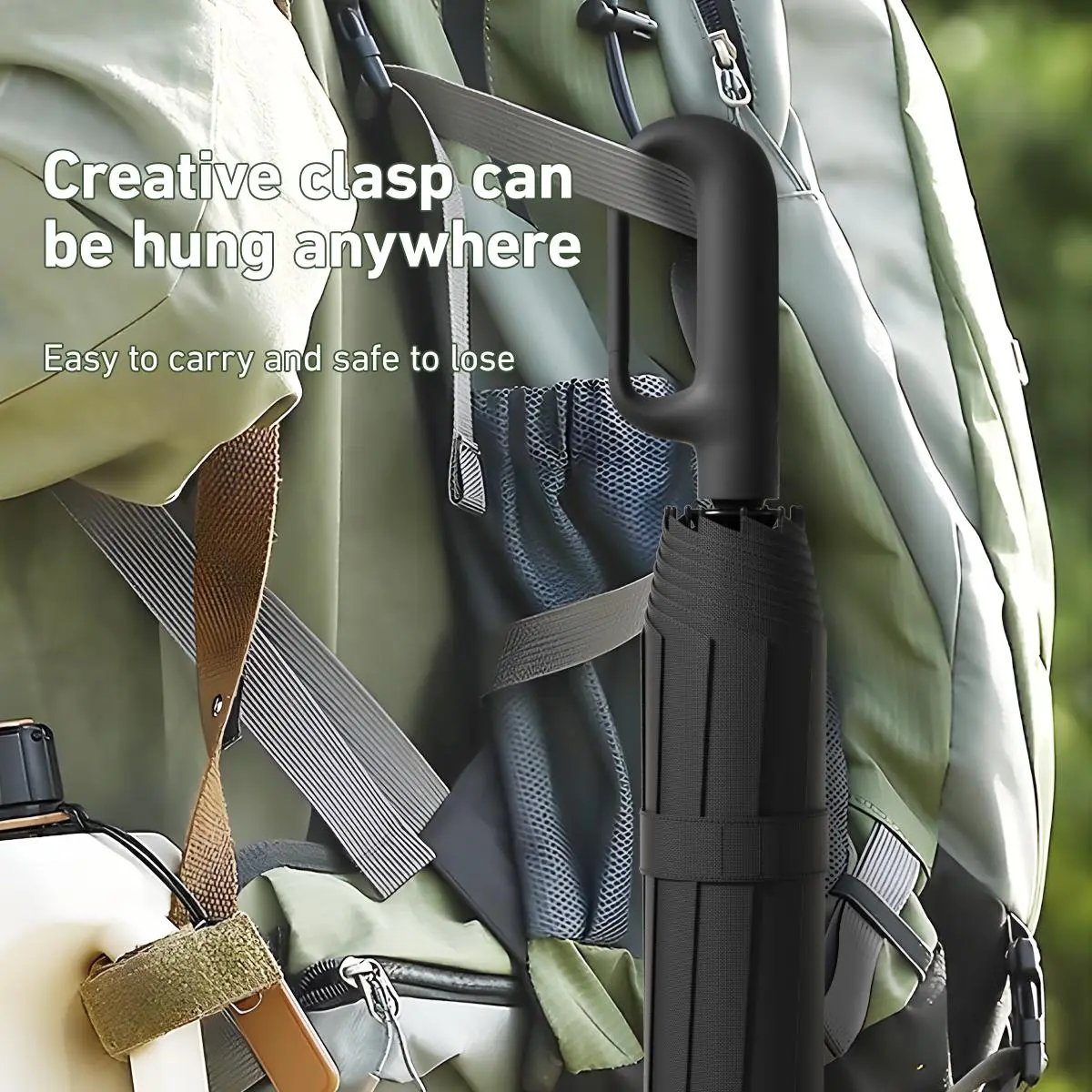 Portable Automatic Folding Umbrella with Loop Buckle