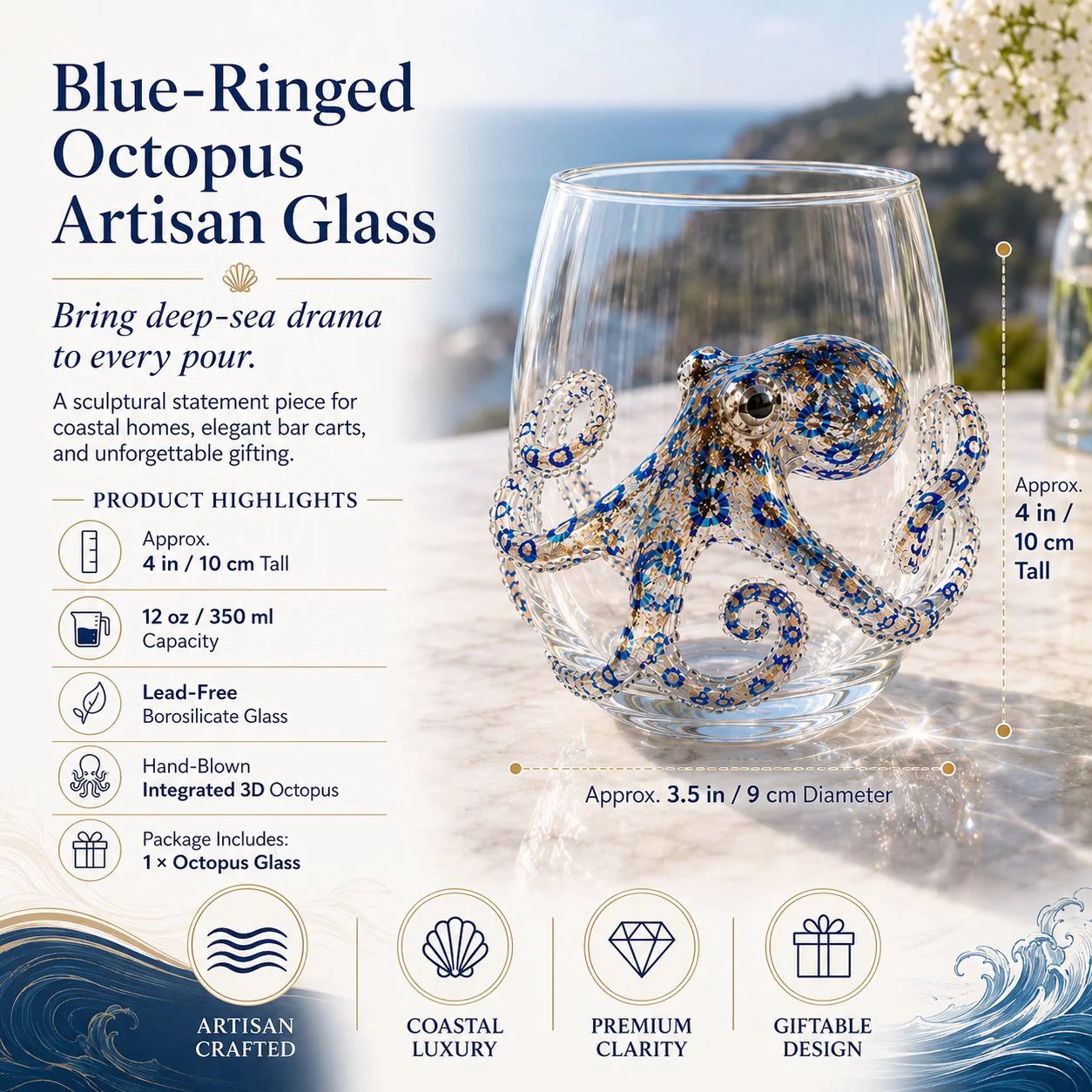 🌊3D Ocean Animal Artisan Glassware Collection
