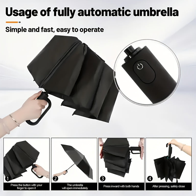 Portable Automatic Folding Umbrella with Loop Buckle
